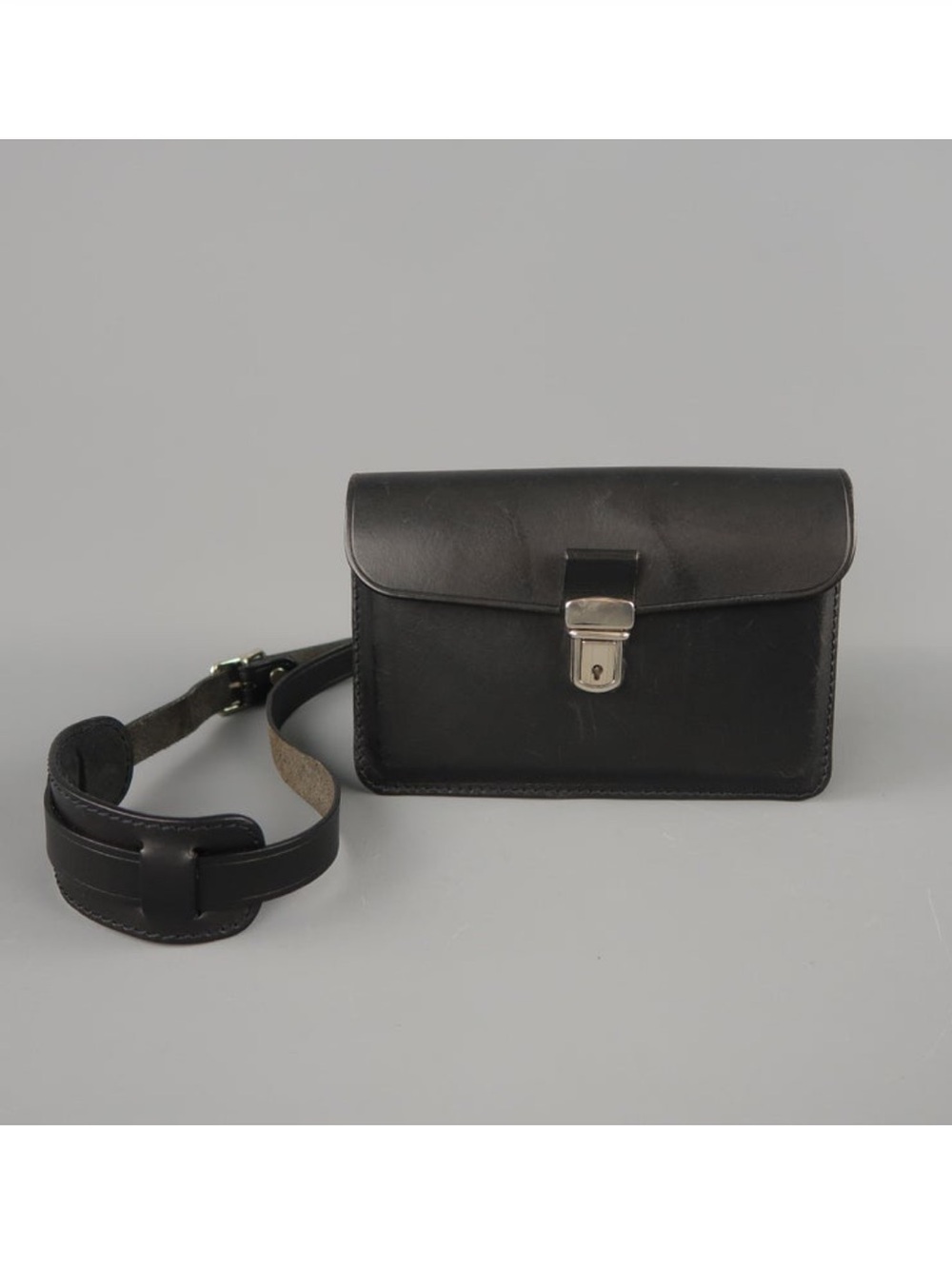 COMME des GARCONS Black Leather Mini Satchel Cross Body Handbag rare Japan
